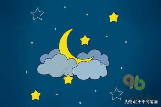 夜晚简笔画